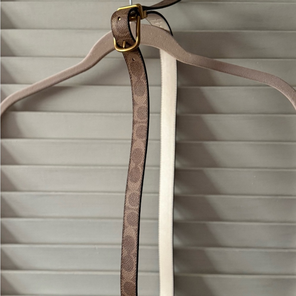 Brown Patterned Belt with Gold Buckle